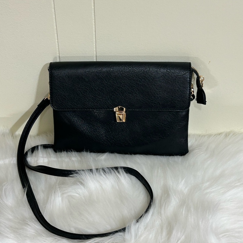 Isabelle Women’s Black Faux Leather Crossbody Bag